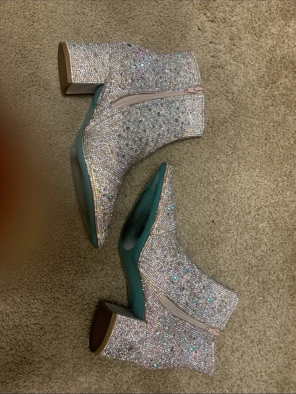 Blue by betsey Johnson 7.5 Crystal Embellished Ankle Booties